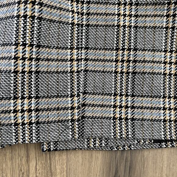 NEW ASOS DESIGN Size Medium Plaid Trench Coat Blue Black White Check Oversized - Picture 9 of 9